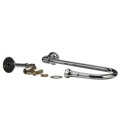 T&S Brass Wall Mount Elbow, 123X Rigid Gooseneck, 1.5Gpm Ros B-2456-W